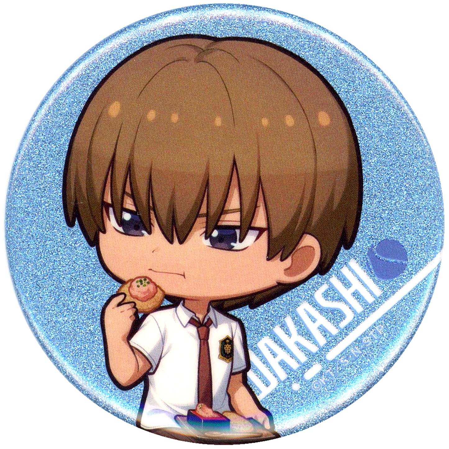 The New Prince of Tennis Wakashi Hiyoshi Trading Mini Chara Glitter Button Nikuju Gyoza no Dandadan [USED]