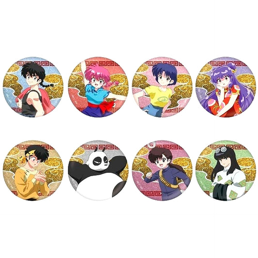 Set of 8 Ranma 1/2 Trading Glitter Button [USED]