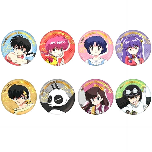 Set of 8 Ranma 1/2 Trading Foil Stamped Button [USED]