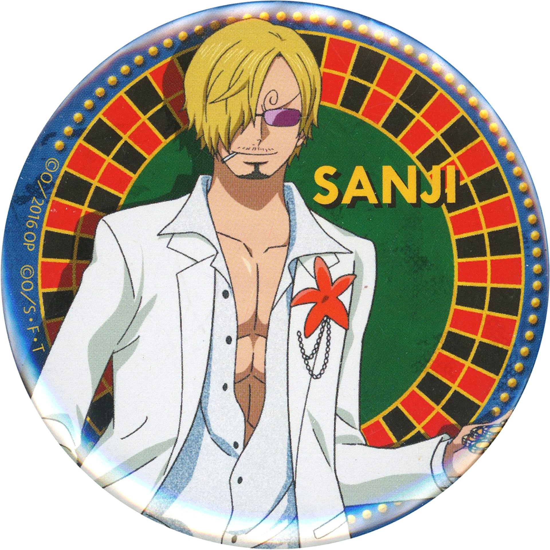Sanji Casino Pattern One Piece FILM GOLD Character Button Collection [USED]