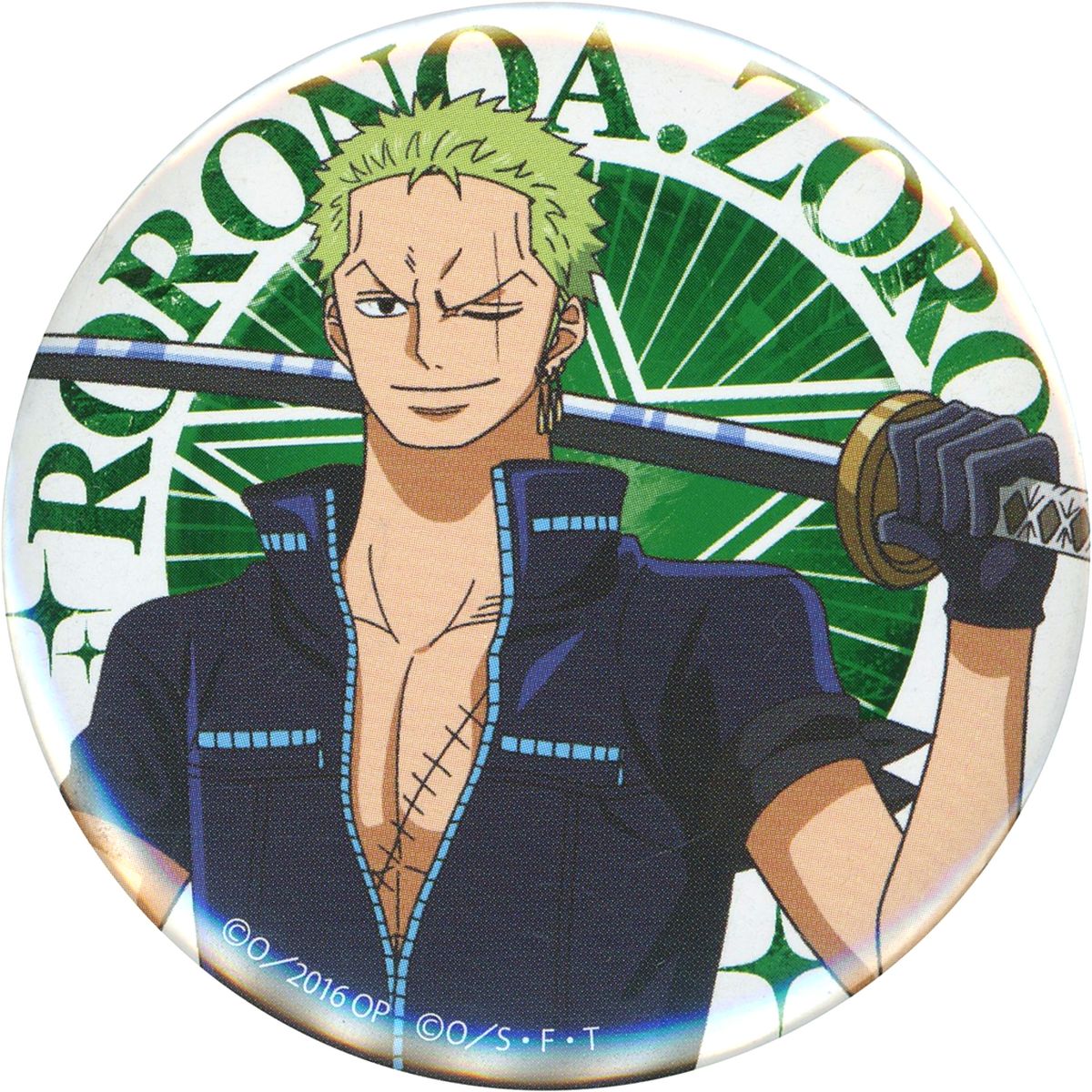 Roronoa Zoro One Piece Film Gold Chara Badge Collection Button White [USED]
