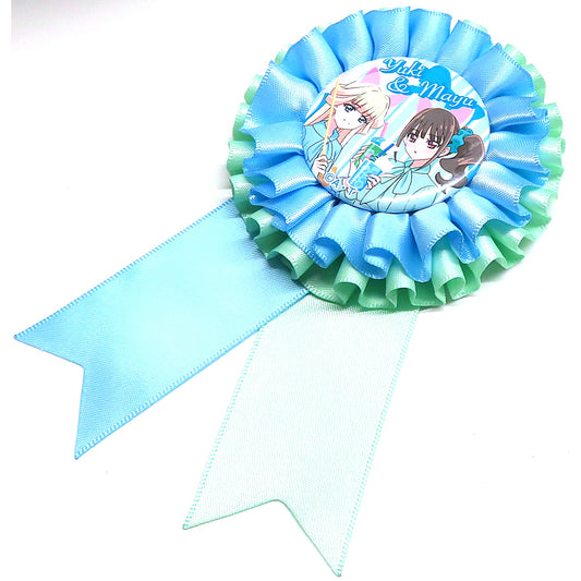 Yuki Nekoyashiki & Mayu Nekoyashiki Wonderful Precure Rosette Badge Wonderful Precure The Movie Dokidoki Game no Sekai de Daibouken Release Commemoration Precure Pretty Store Branch 2024 in Marui [USED]