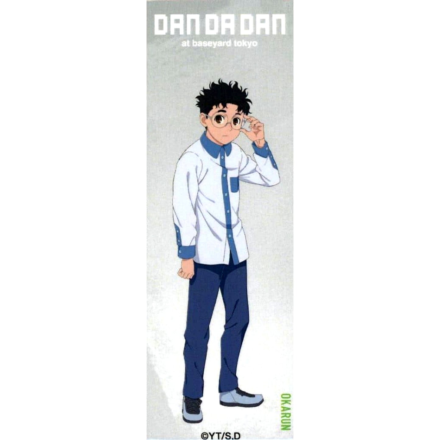 Dandadan Okarun Ken Takakura White Background Trading Square Long Button DAN DA DAN POPUP EXHIBITION at baseyard tokyo [USED]