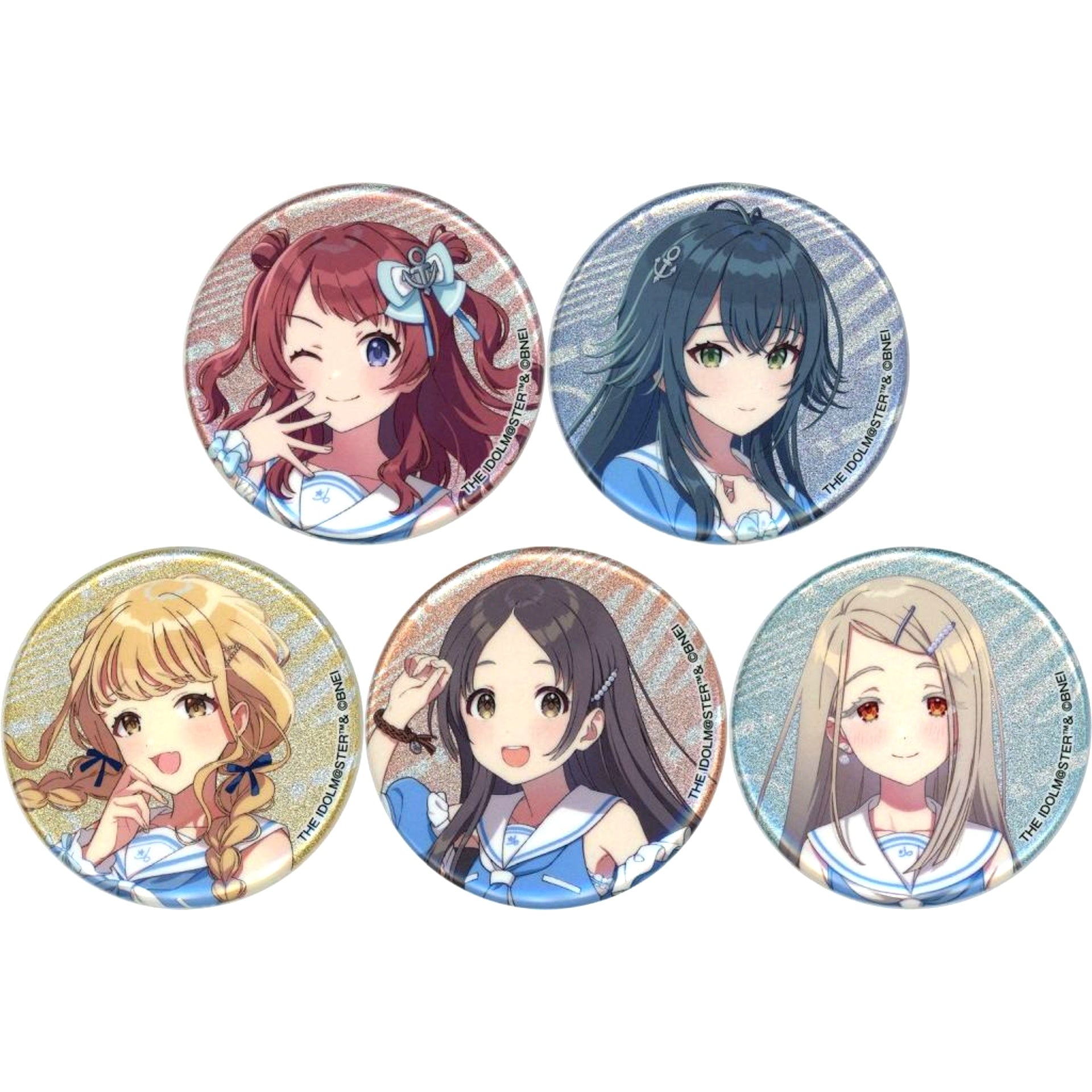 Set of 5 Gakuen Idolmaster Lawson Glitter Badge [USED]