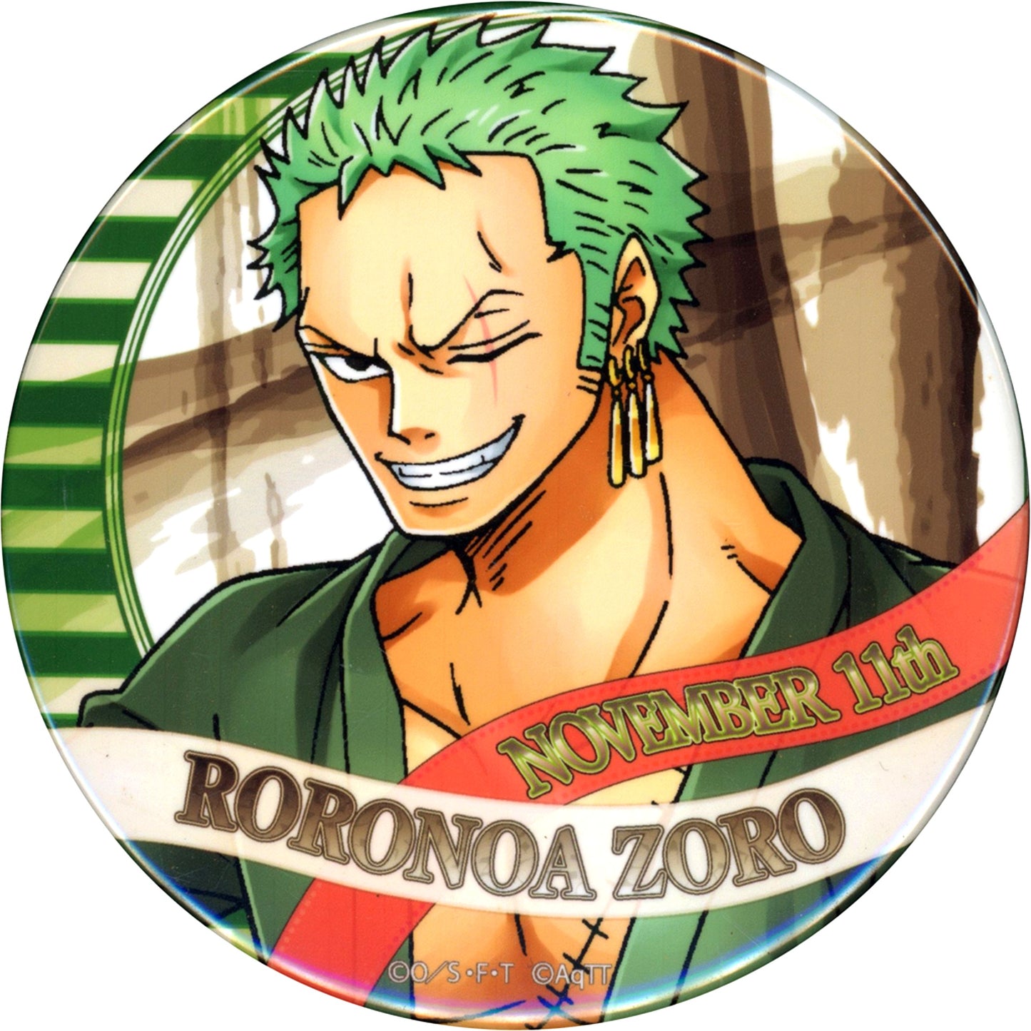 Roronoa Zoro One Piece Birthday Button 2018 Tokyo One Piece Tower Mugiwara Store Ltd [USED]