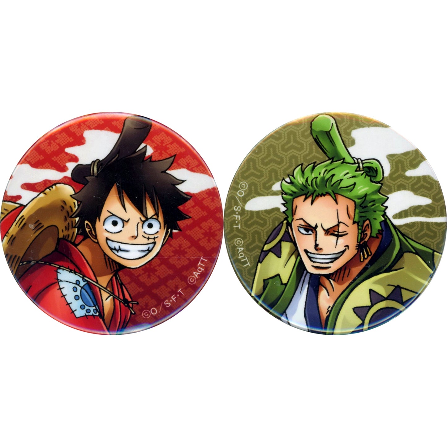 Monkey D. Luffy & Roronoa Zoro One Piece Luffytaro & Zorojuro Wano Button Set [USED]