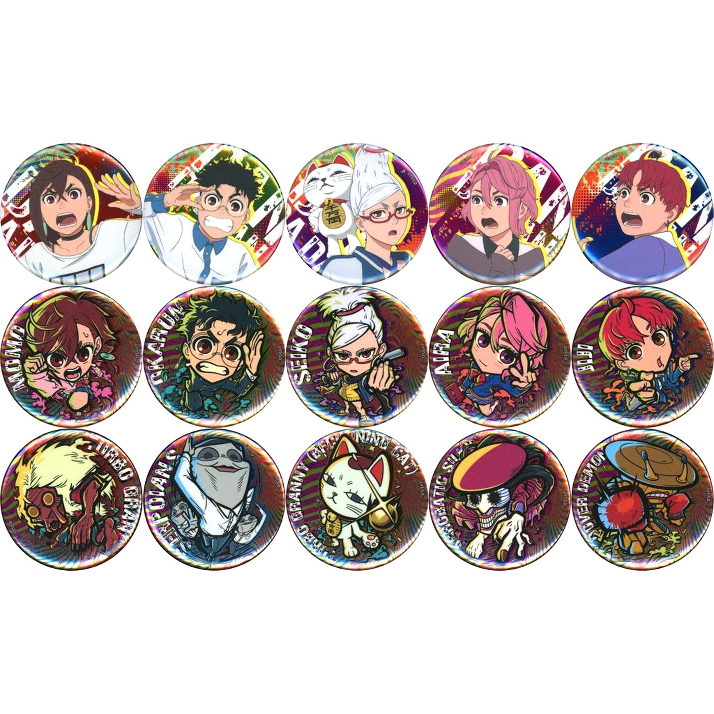 Set of 15 Dandadan Trading Metallic Button [USED]