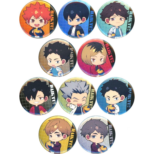 Set of 10 Haikyu!! Trading Glitter Button JF2025 Ver. Jump Festa 2025 [USED]