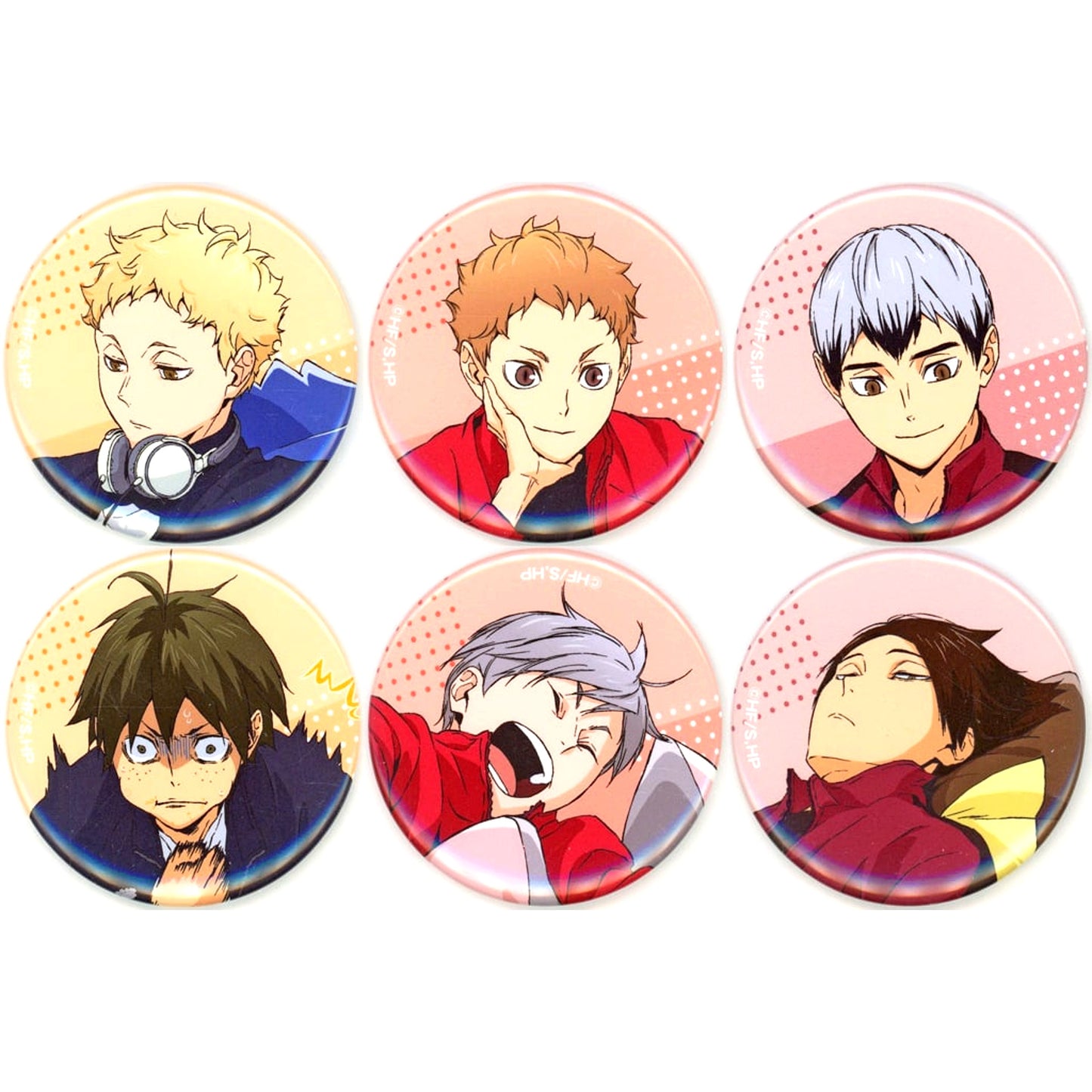 Set of 6 Haikyu!! Drawn Trading Button JF2025 Ver. Jump Festa 2025 Goods [USED]