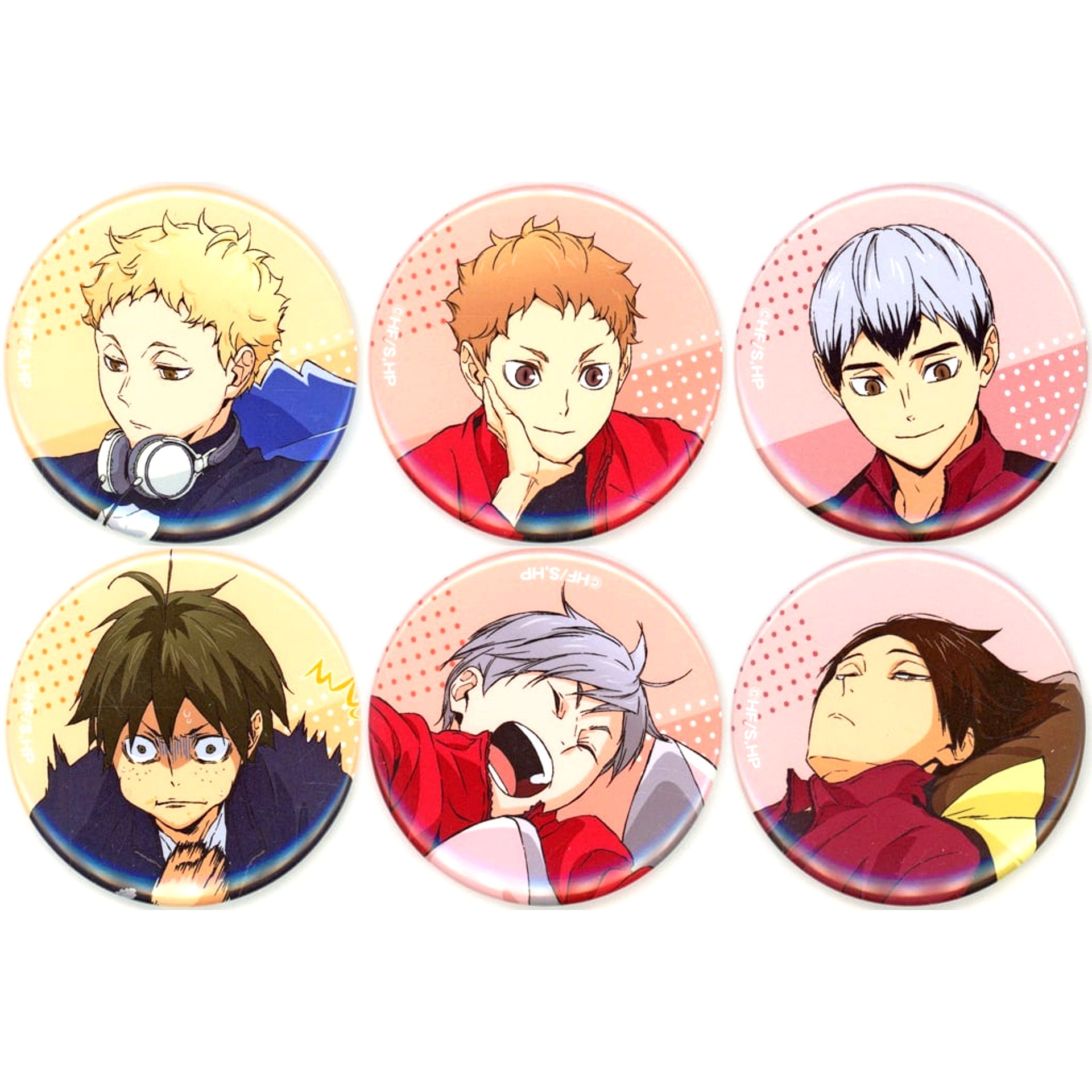 Set of 6 Haikyu!! Drawn Trading Button JF2025 Ver. Jump Festa 2025 Goods [USED]