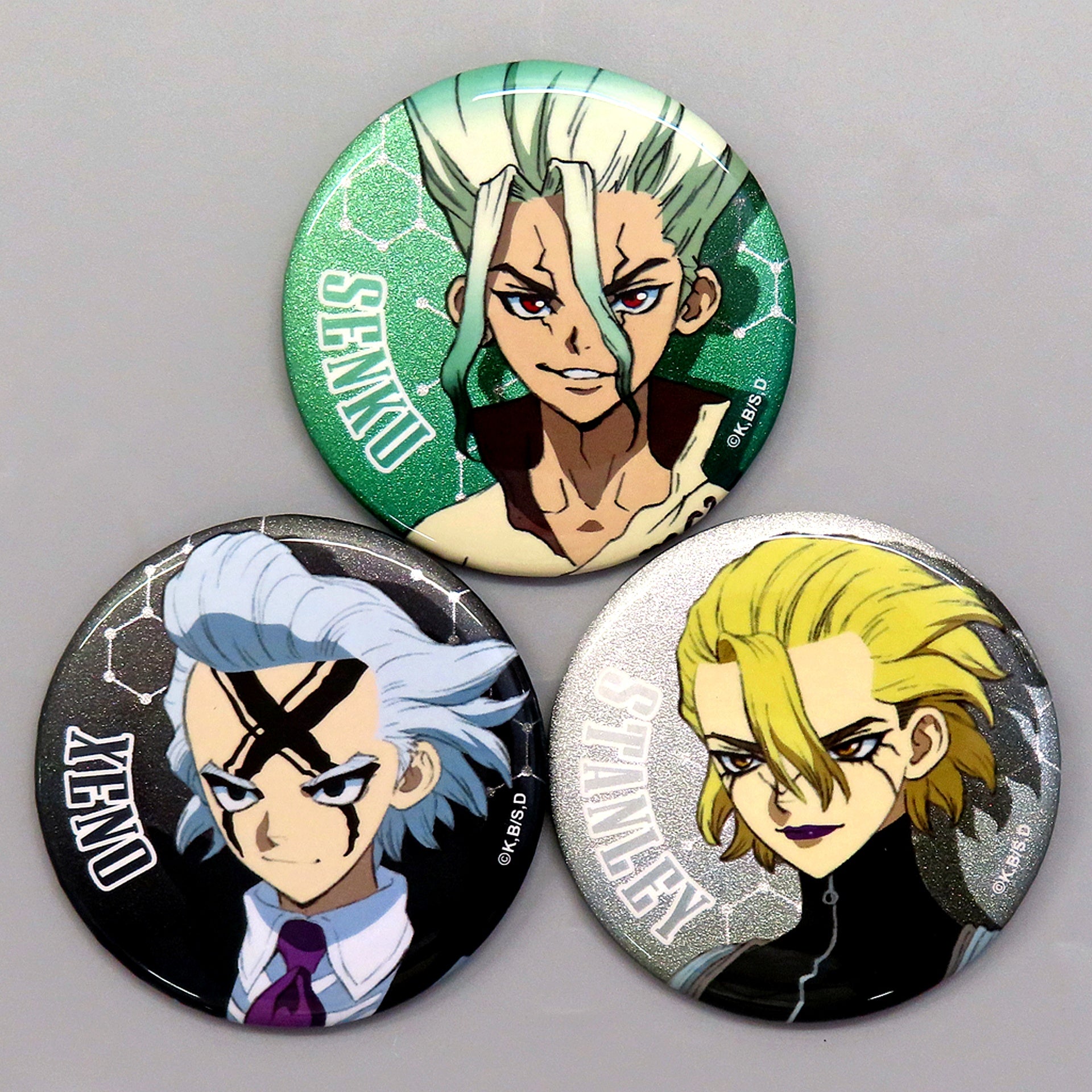 All Characters Dr. Stone Button Set of 3 Jump Festa 2025 [USED]