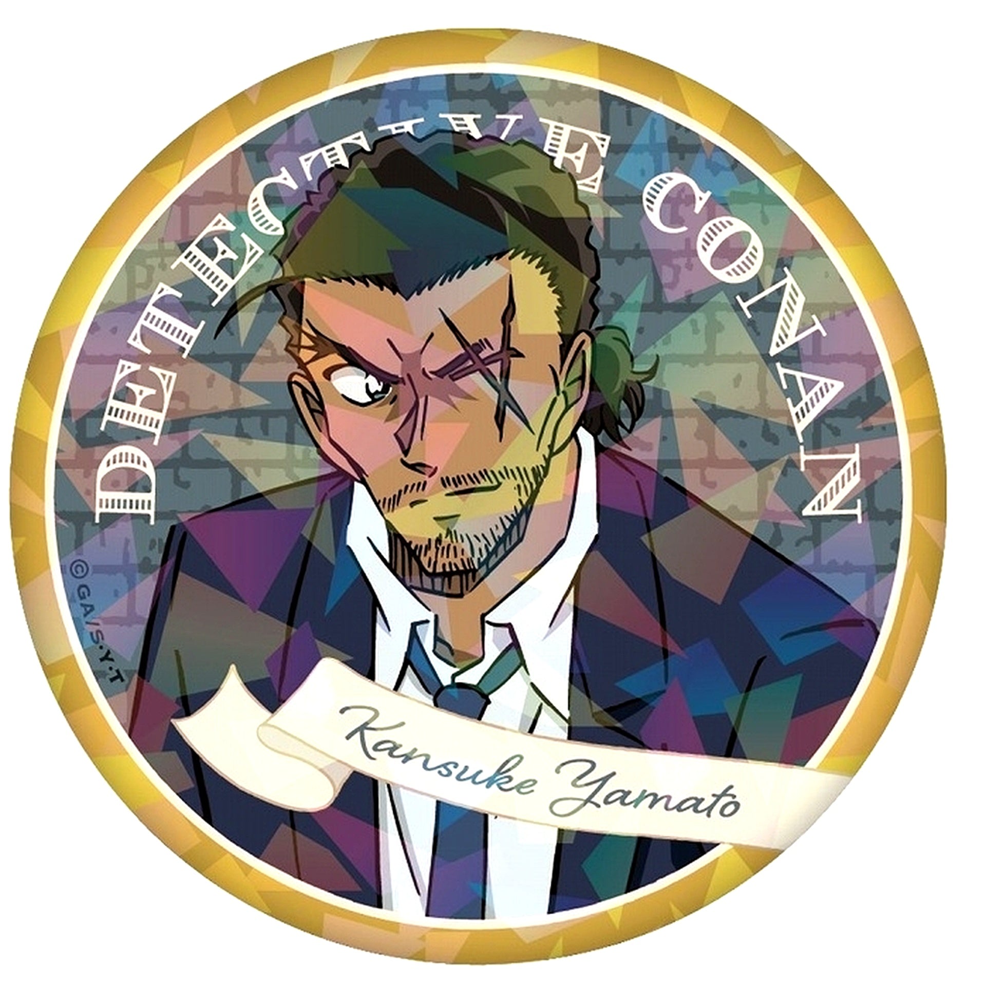 Kansuke Yamato Mystery Frame Detective Conan Hologram Button [USED]