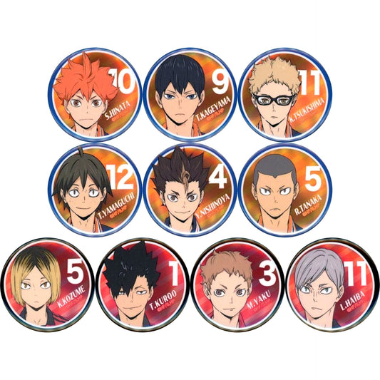 Set of 10 Haikyu!! Trading Metallic Button [USED]