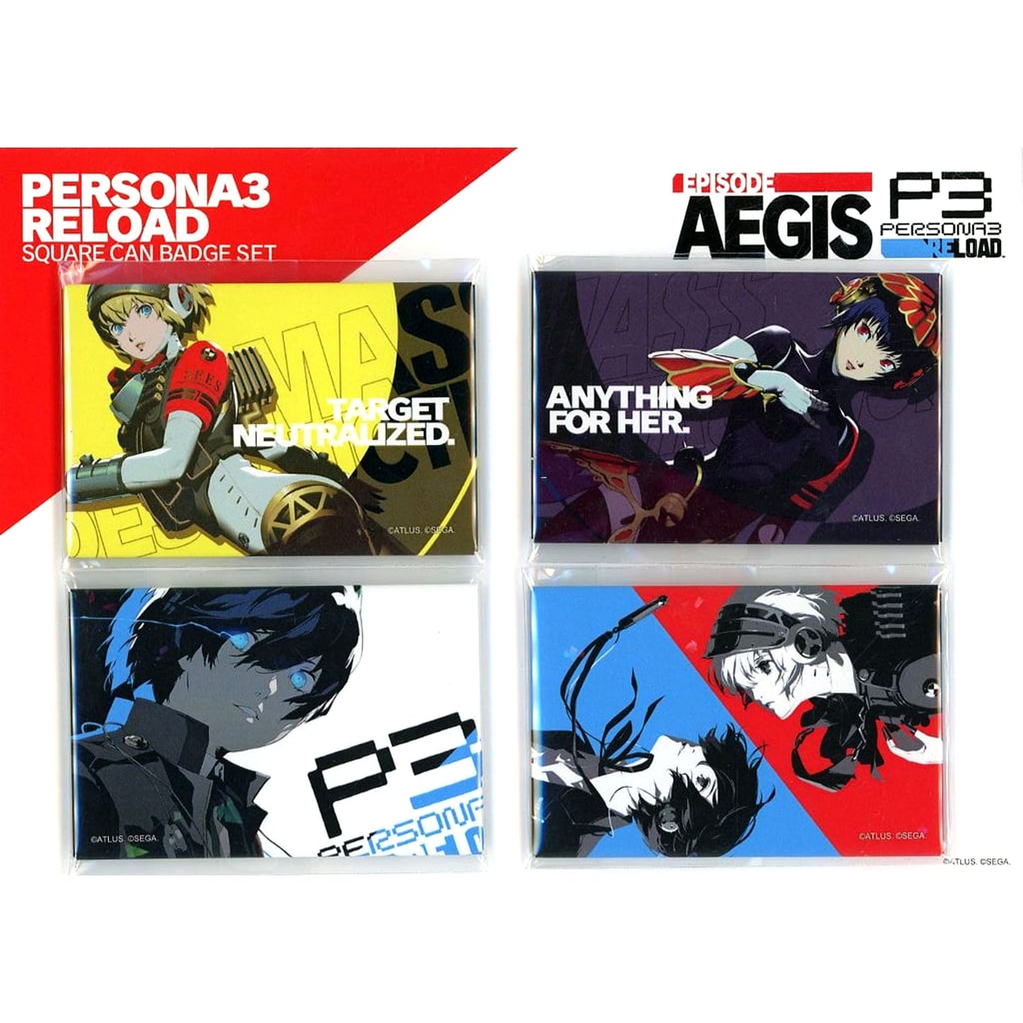 Set of 4 All Characters Persona 3 Reload Button [USED]