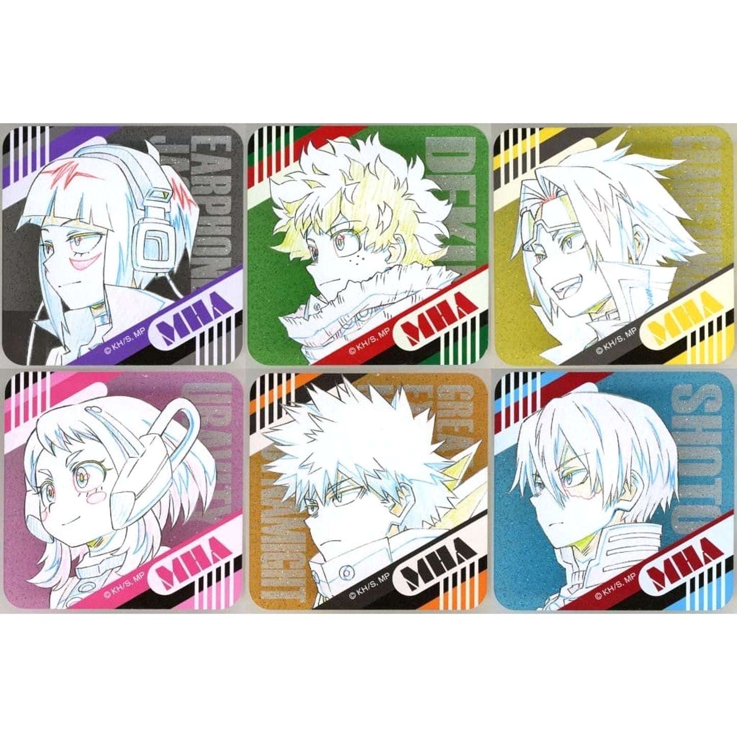 My Hero Academia Izuku Midoriya & Others Lame Acrylic Badge Collection Marching Ver. All 6 Types Set Acrylic Item [USED]