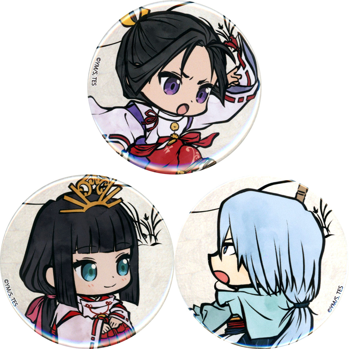Tokiyuki Hojo & Shizuku & Fubuki Nigewaka Giga Button Set of 3 A The Elusive Samurai C105 Goods [USED]