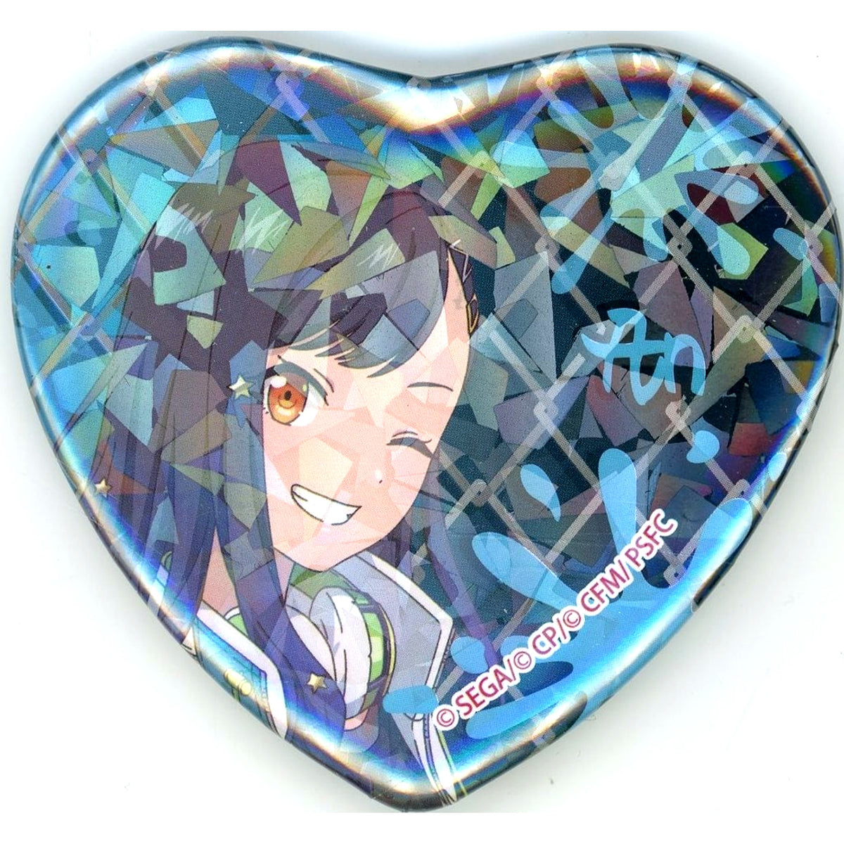 An Shiraishi Project SEKAI Glitter Big Heart Shape Button Vol.2 EX Movie Broken Sekai and Miku Who Cant Sing [USED]