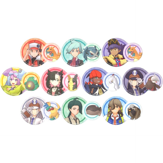 Set of 10 Pokemon Masters EX Pokemon & Trainer Button [USED]