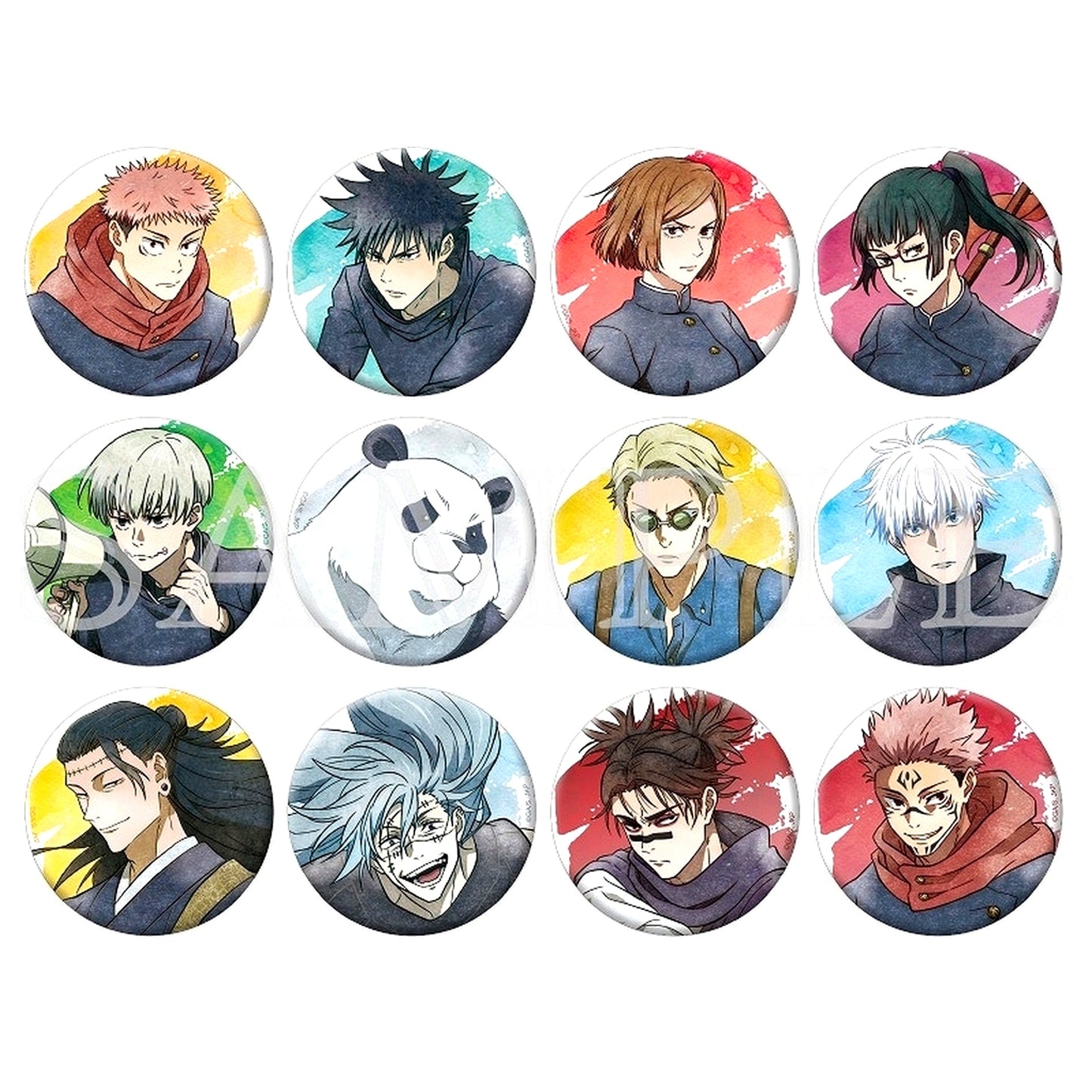 Set of 12 Jujutsu Kaisen Shibuya Incident Button Collection Emo Deco Ver. [USED]