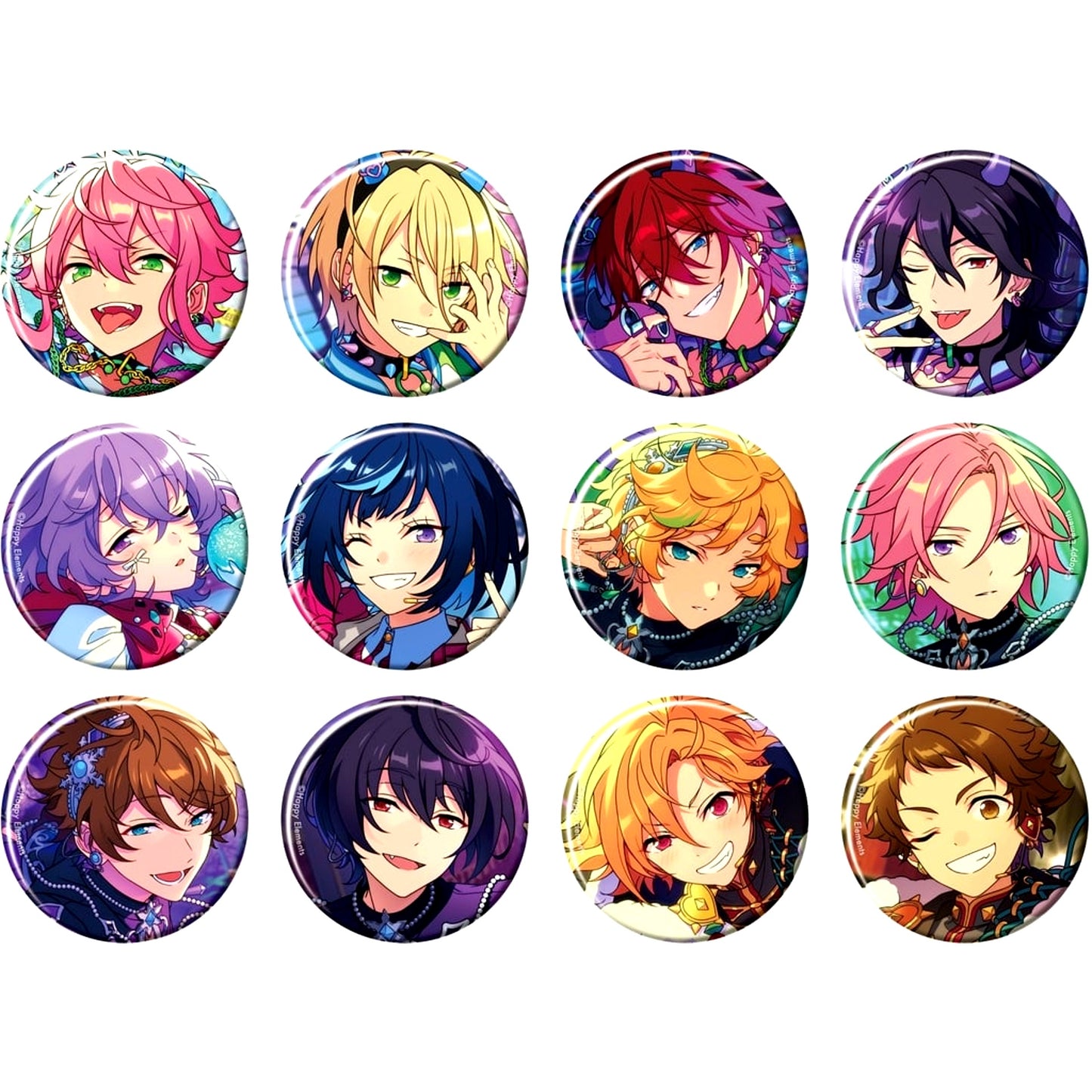 Set of 12 Ensemble Stars! Collection Button 2024 Dec. -Idol Side- [USED]
