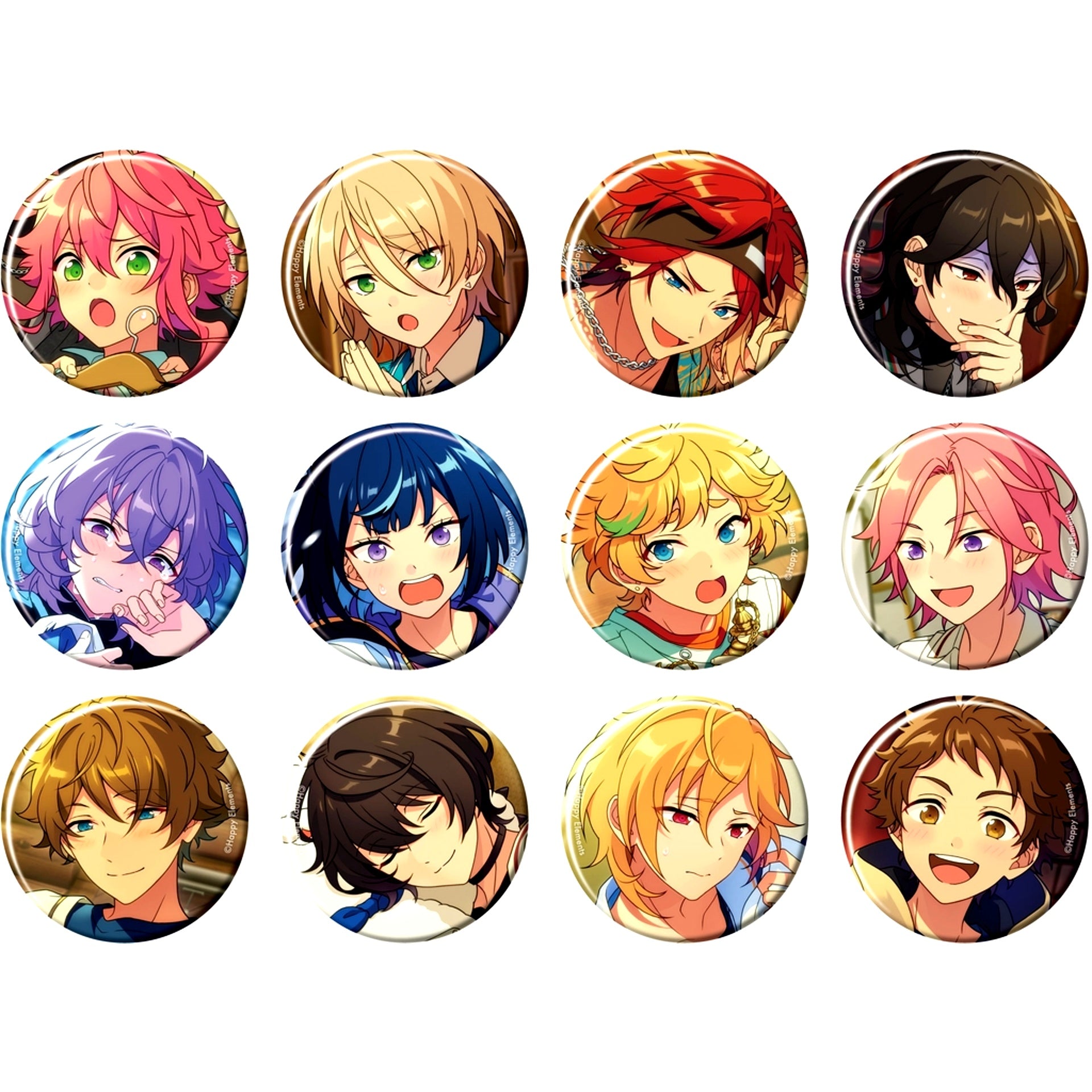 Set of 12 Ensemble Stars! Collection Button 2024 Dec. -Casual Side- [USED]