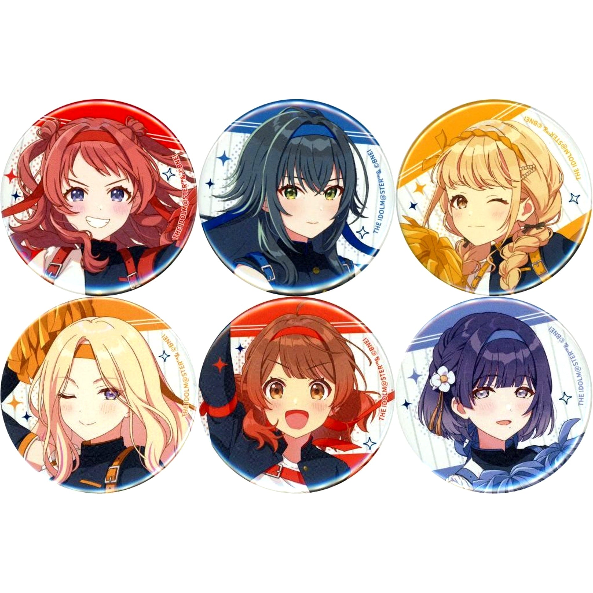 Set of 6 Gakuen Idolmaster Badge Seven Net Limited [USED]