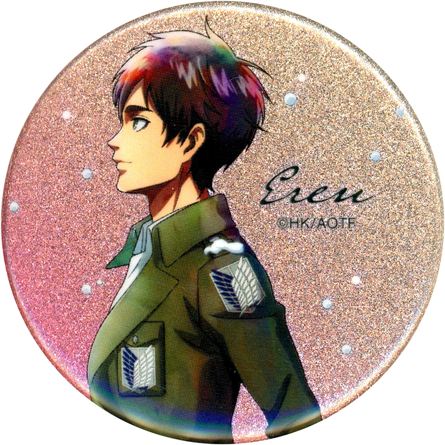 Eren Yeager - With Name Attack on Titan POP UP STORE in LOFT Newly Drawn Winter Steps Ver. Trading Glitter Badge [USED]