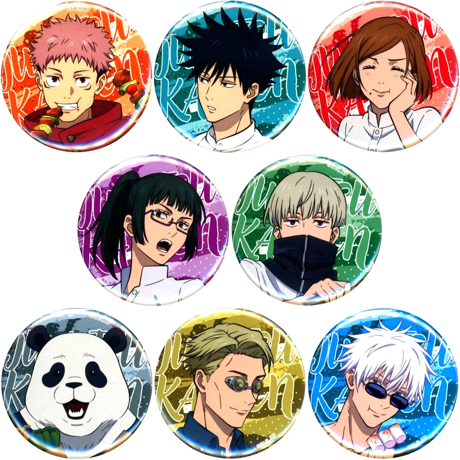 Set of 8 Jujutsu Kaisen x Yomiuriland 2024 Button BBQ Ver. [USED]