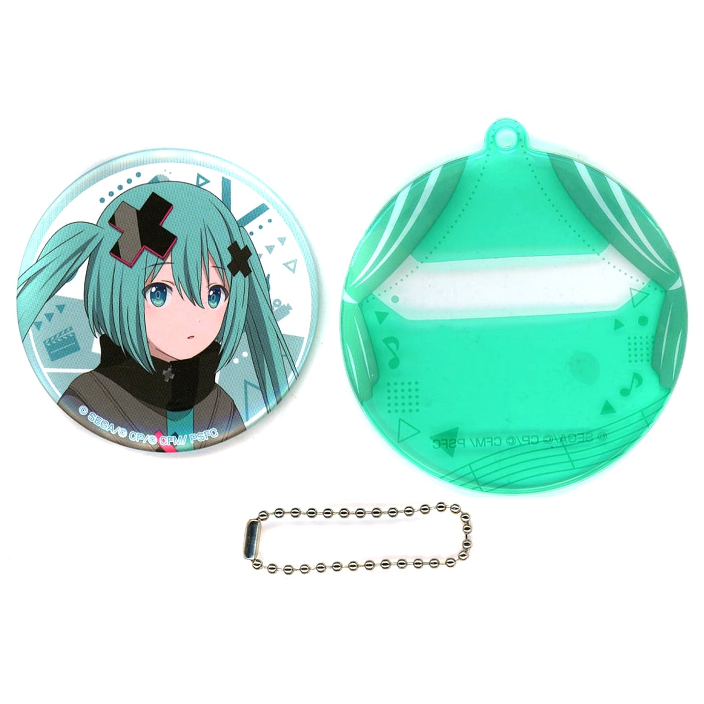Hatsune Miku of the Sekai with Closed Windows Project SEKAI Button and Case Set E Prize SEGA Lucky Kuji Movie Broken Sekai and Miku Who Cant Sing [USED]