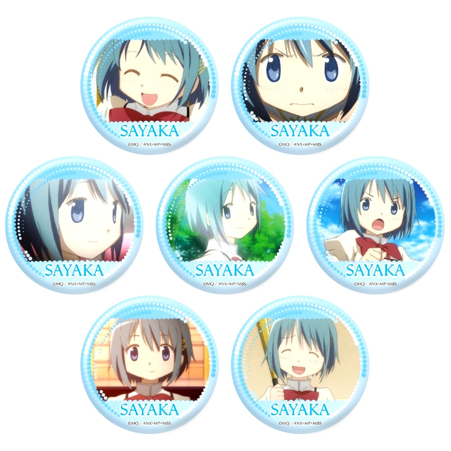 Set of 7 Sayaka Miki Only Puella Magi Madoka Magica Dake Kan Trading Button [USED]