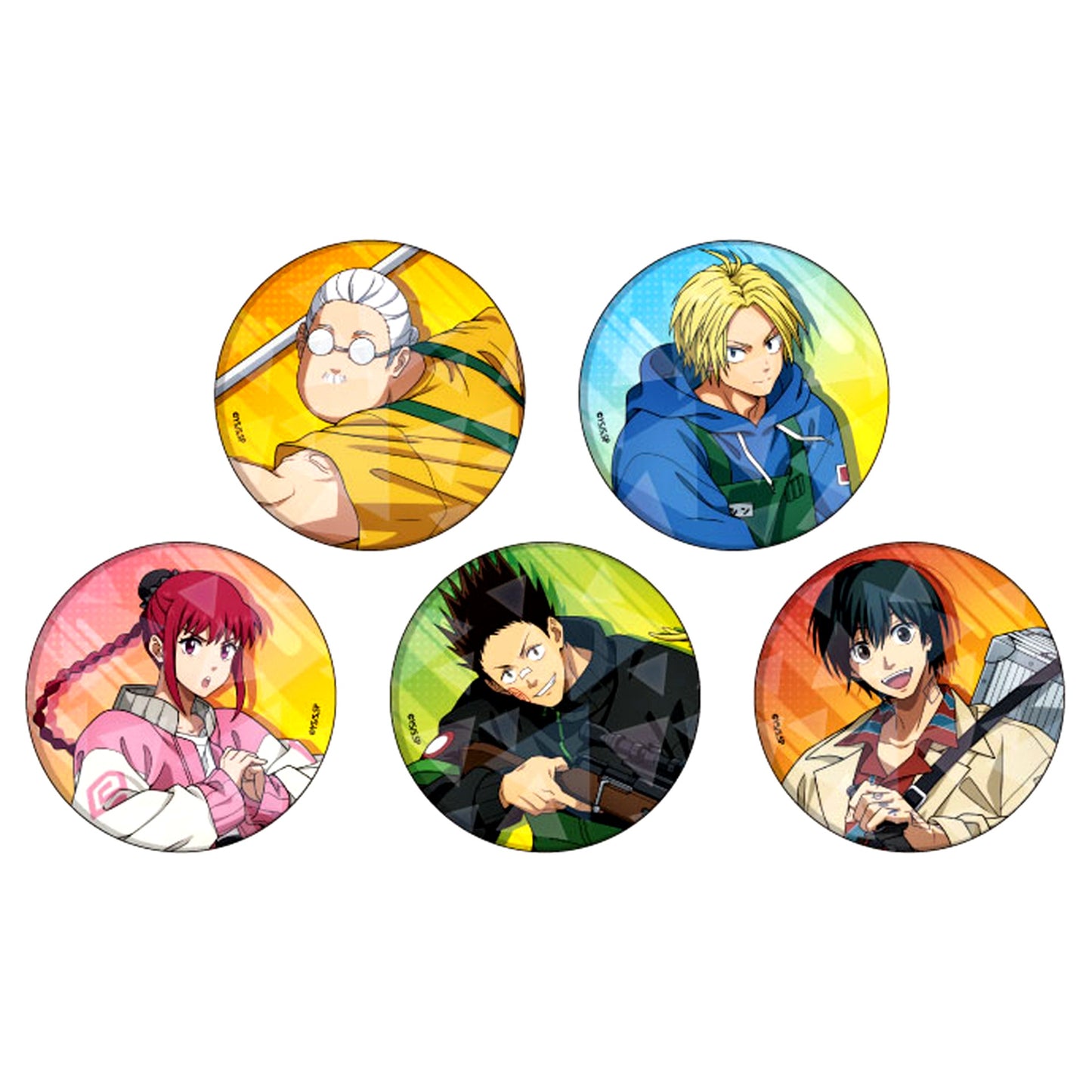 Set of 5 SAKAMOTO DAYS Hologram Button POP UP SHOP in Tokyo Character Street by eeo [USED]