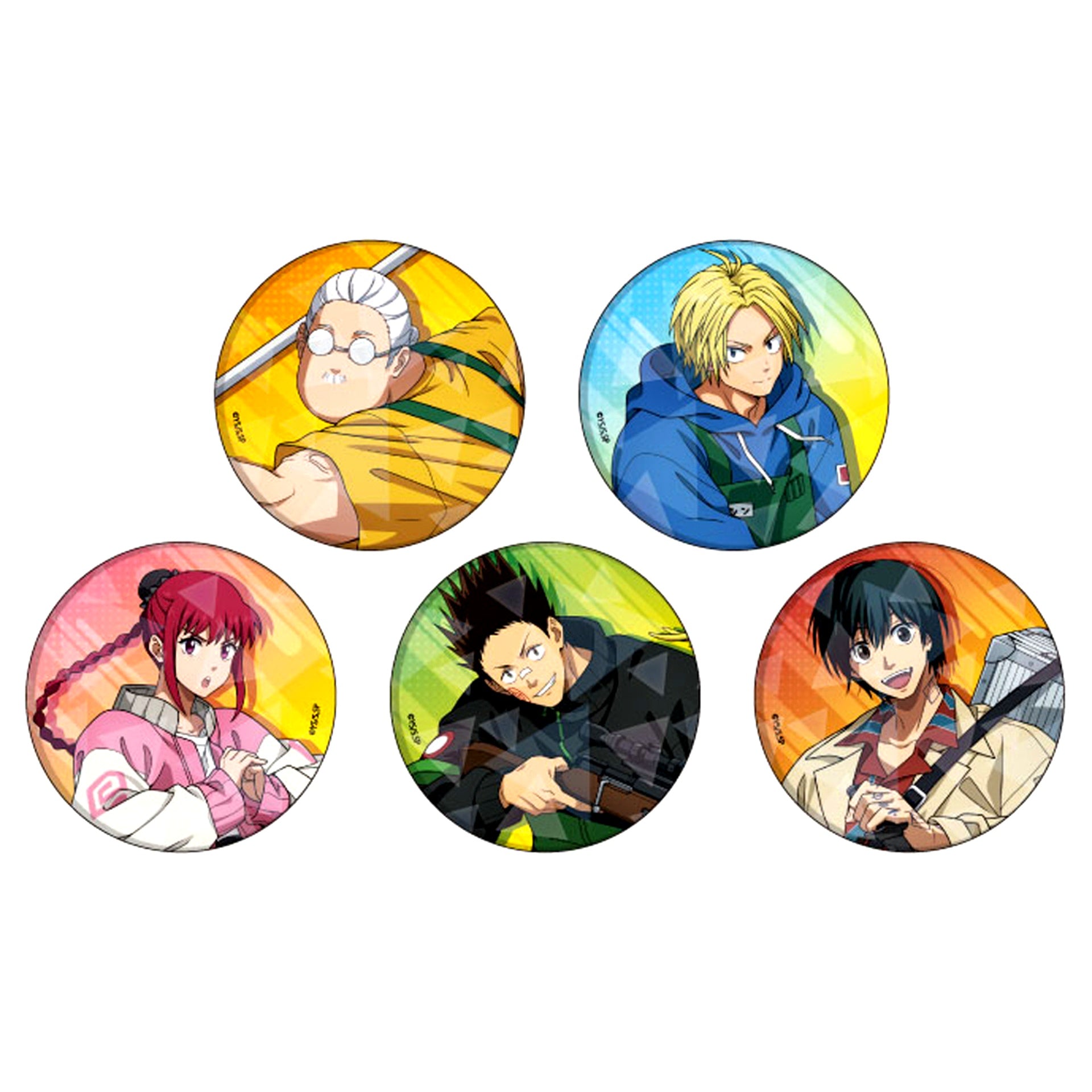Set of 5 SAKAMOTO DAYS Hologram Button POP UP SHOP in Tokyo Character Street by eeo [USED]