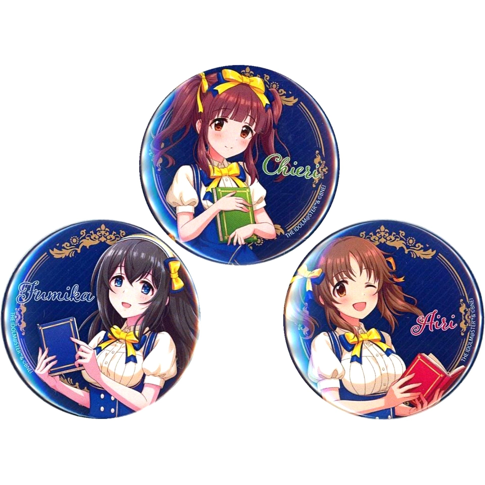 Chieri Ogata & Fumika Sagisawa & Airi Totoki Tin Badge Set of 3 The Idolmaster Cinderella Girls x BOOKOFF [USED]