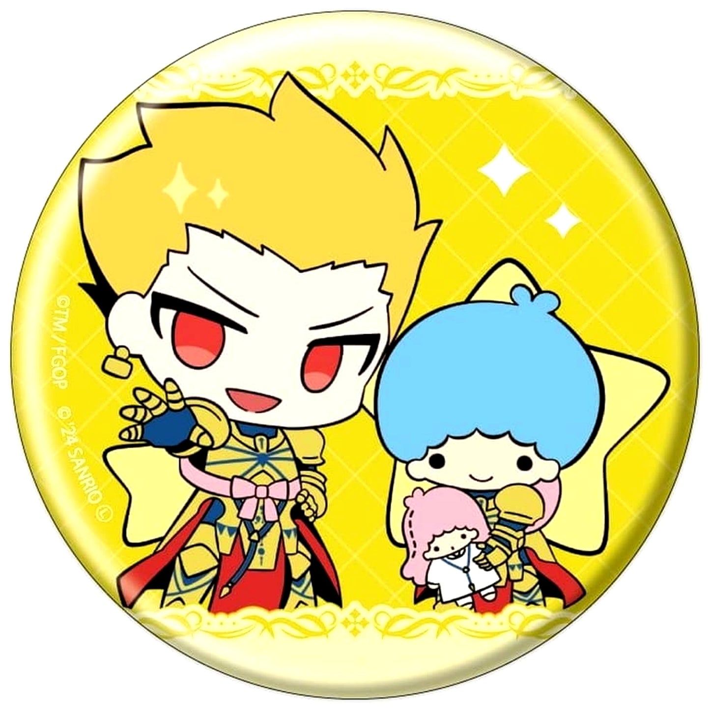 Fate/Grand Order Gilgamesh Can Badge Little Twin Stars Sanrio Characters Newly Drawn Illustration [USED]