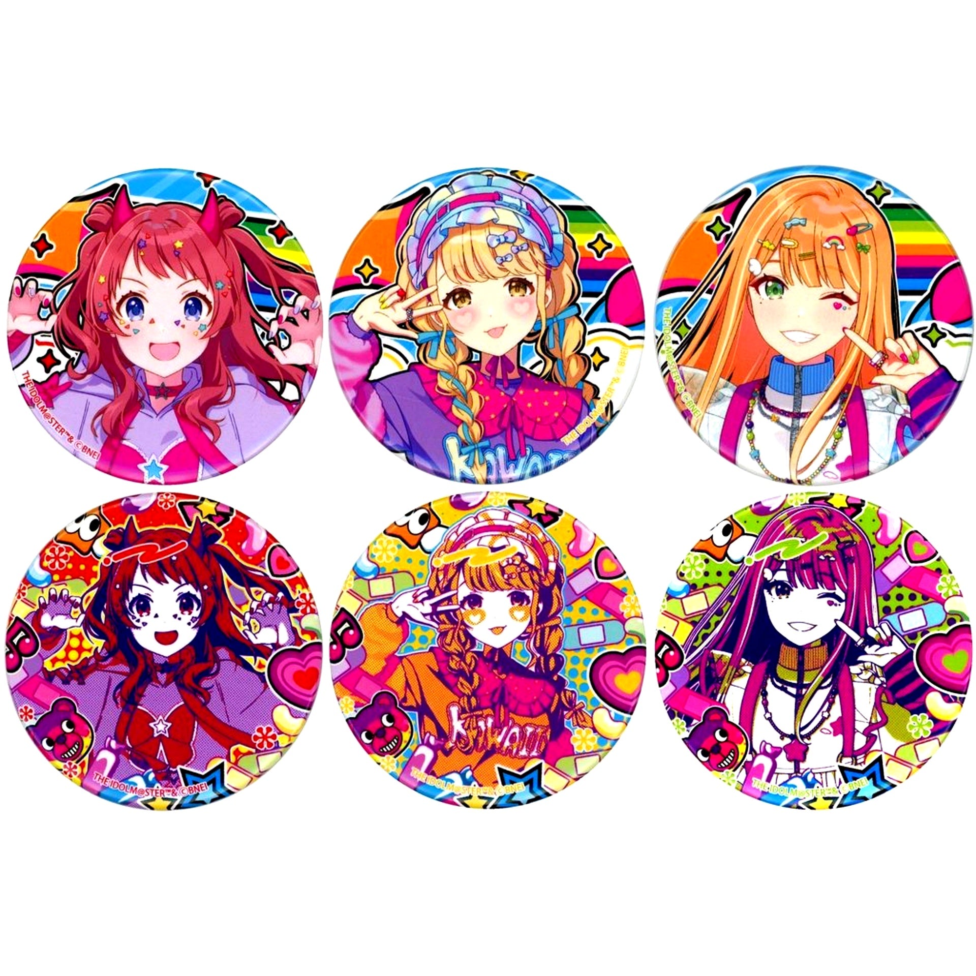 Set of 6 Gakuen Idolmaster x JOL Harajuku POP UP Shop Badge - Newly Drawn Illustration [USED]