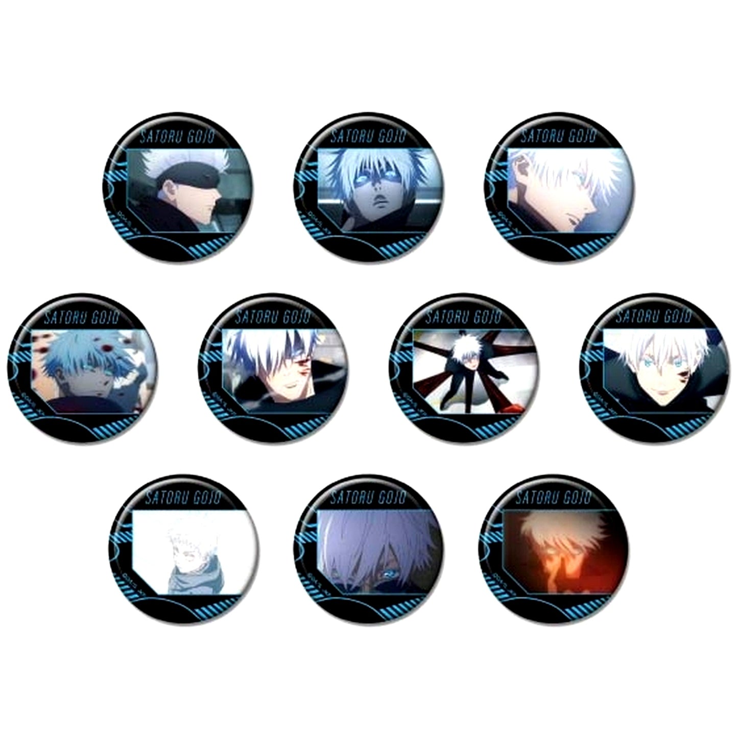 Set of 10 Jujutsu Kaisen Button Satoru Gojo BOX [USED]
