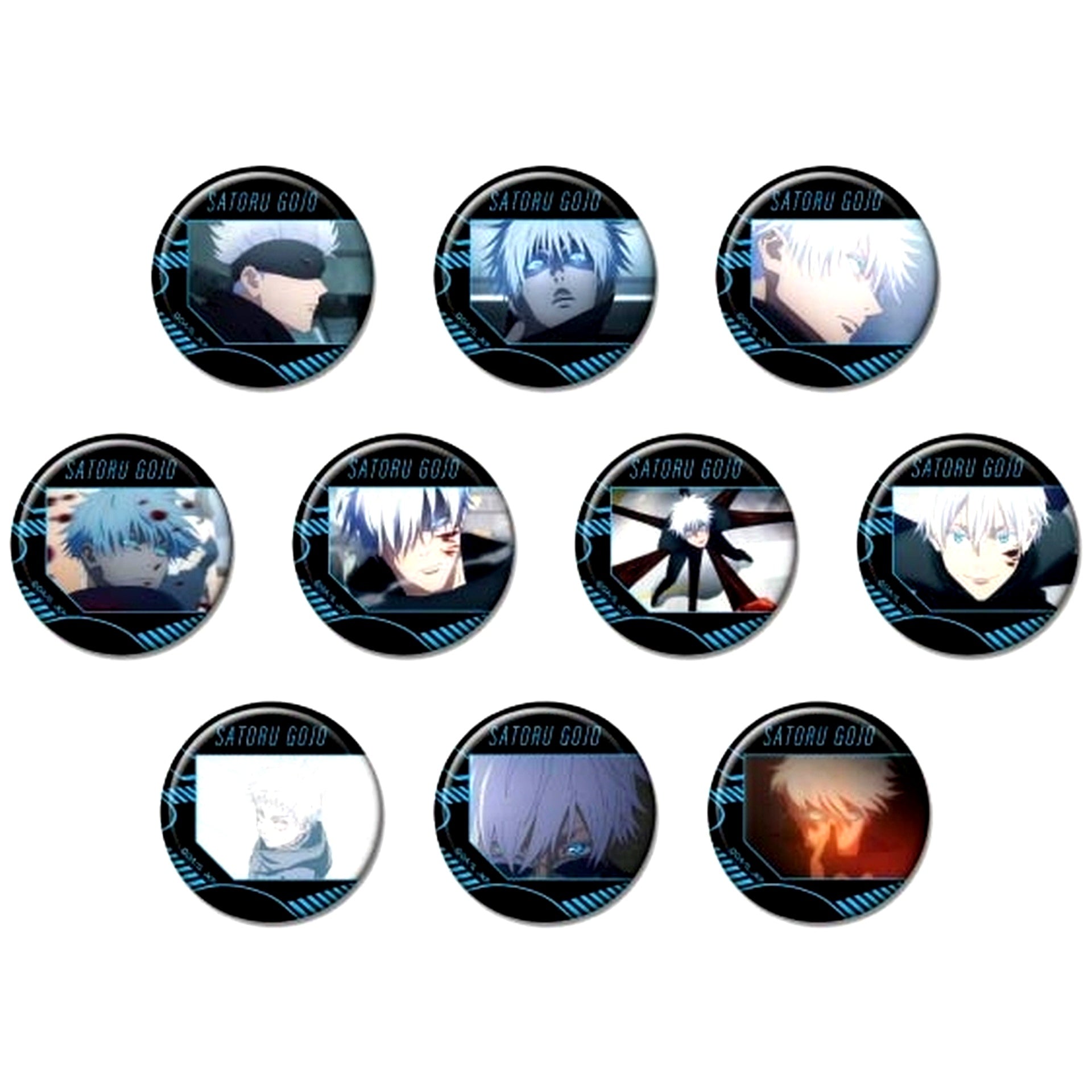 Set of 10 Jujutsu Kaisen Button Satoru Gojo BOX [USED]