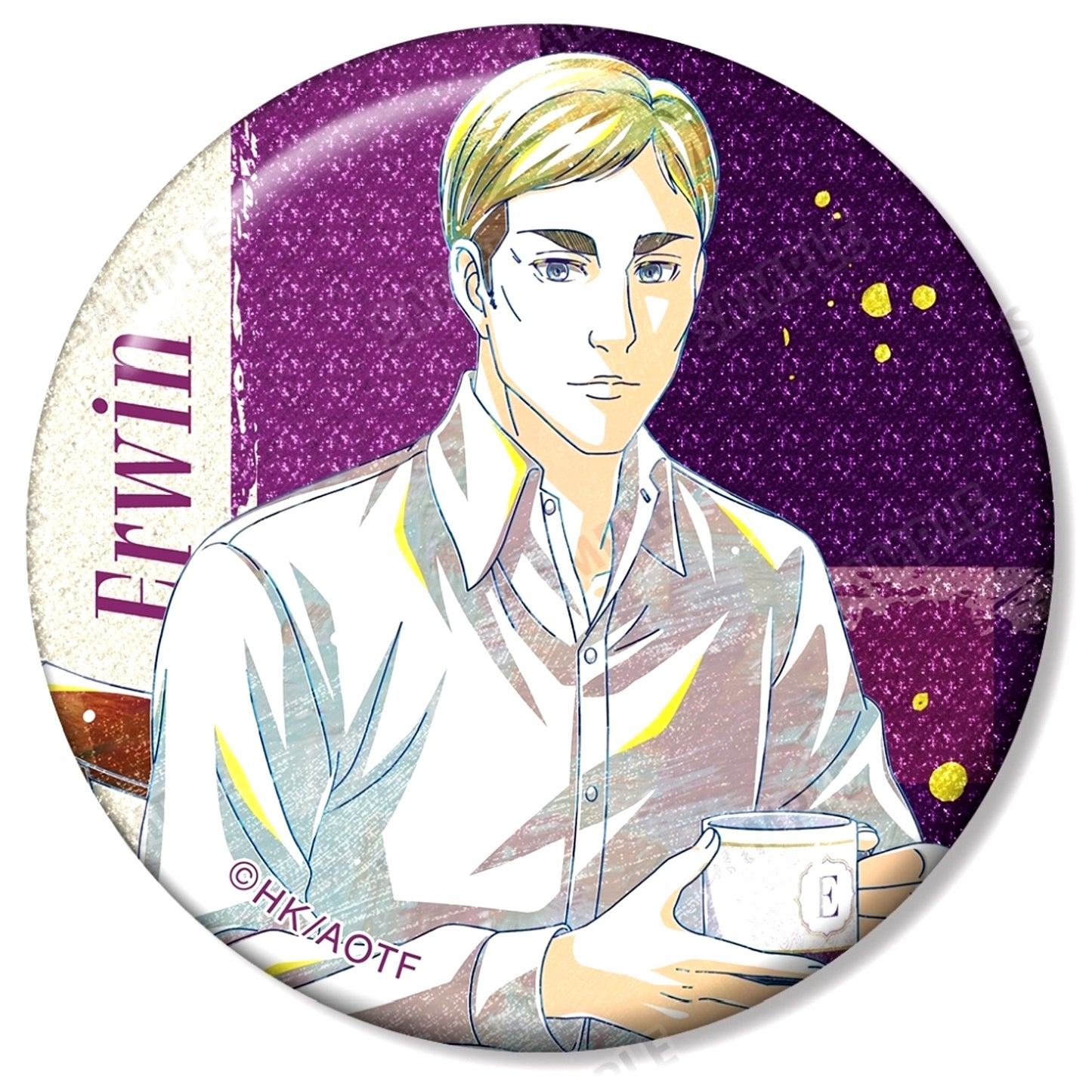 Erwin Smith - B Attack on Titan Newly Drawn Tea Time Ver. Trading Ani-Art Glitter Badge [USED]