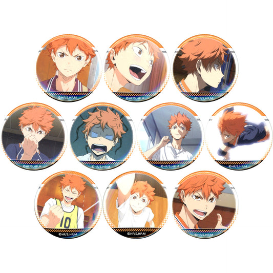 Set of 10 Haikyu!! Full of Hinata Scene Shot Trading Button [USED]