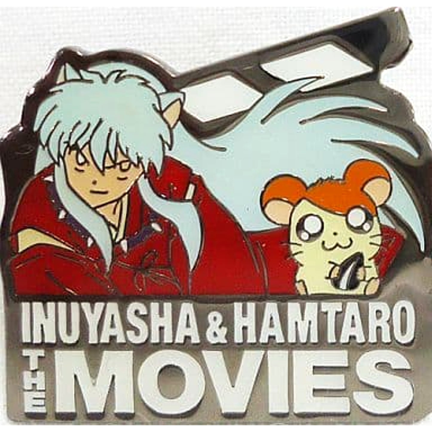 Inuyasha Hamtaro InuYasha the Movie: Fire on the Mystic Island & Hamtaro: The Mysterious Ogre's Picture Book Tower Limited Pin Badge [USED]