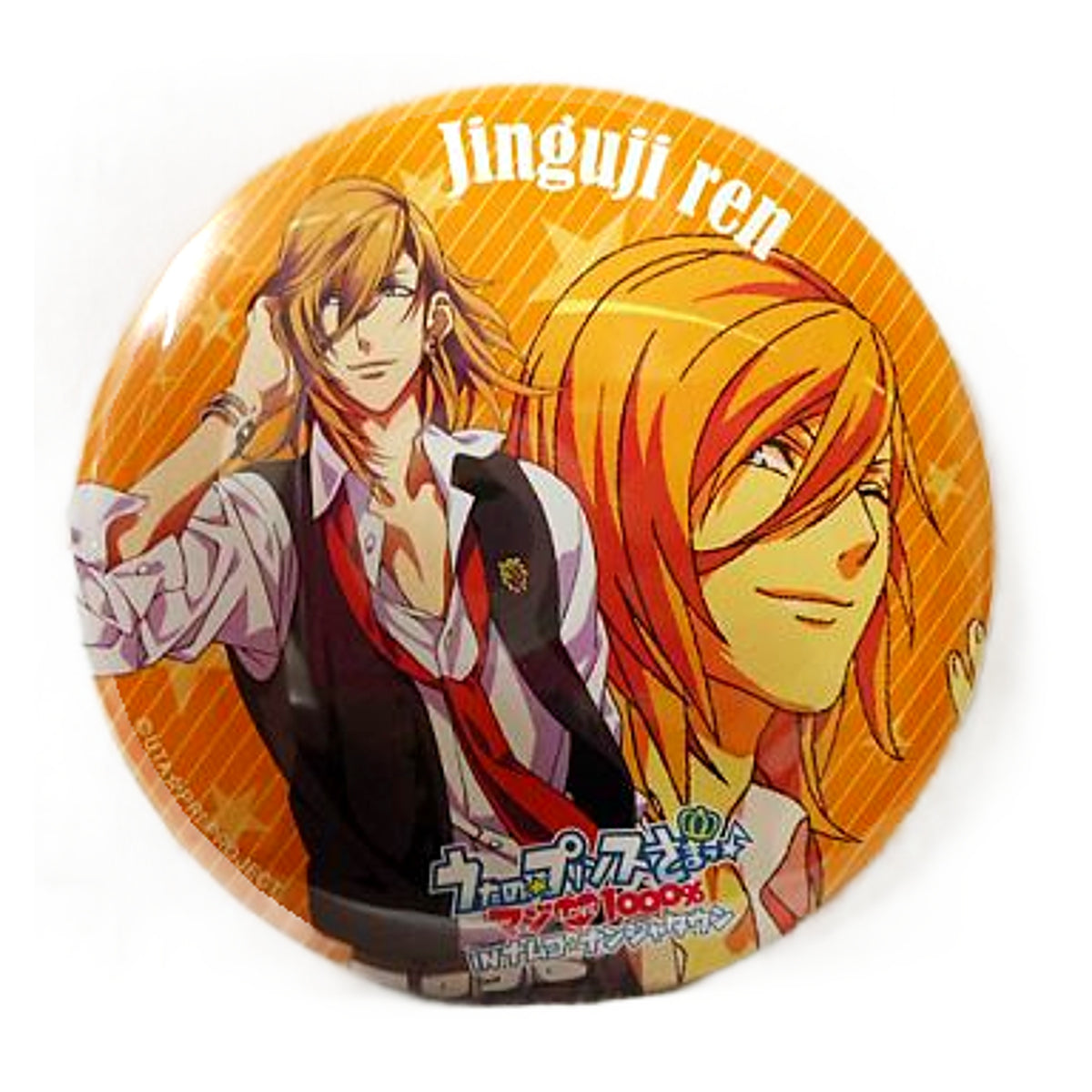 Ren Jinguji Uta no Prince Sama Maji Love 1000% In Namco Namja Town Garapon Stand Maji Luck 1000% Ptize Gachi Love 100% Can Badge [USED]