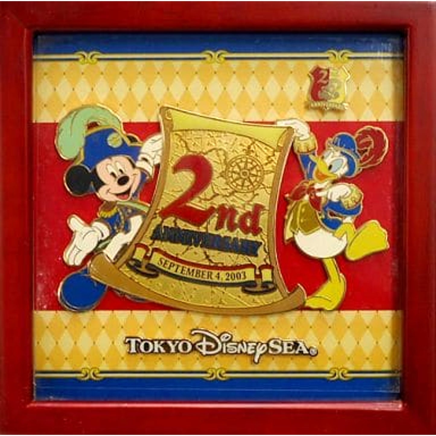 Disney Mickey Donald Pins Set Tokyo Disney Sea 2nd Anniversary Exclusive Pins [USED]