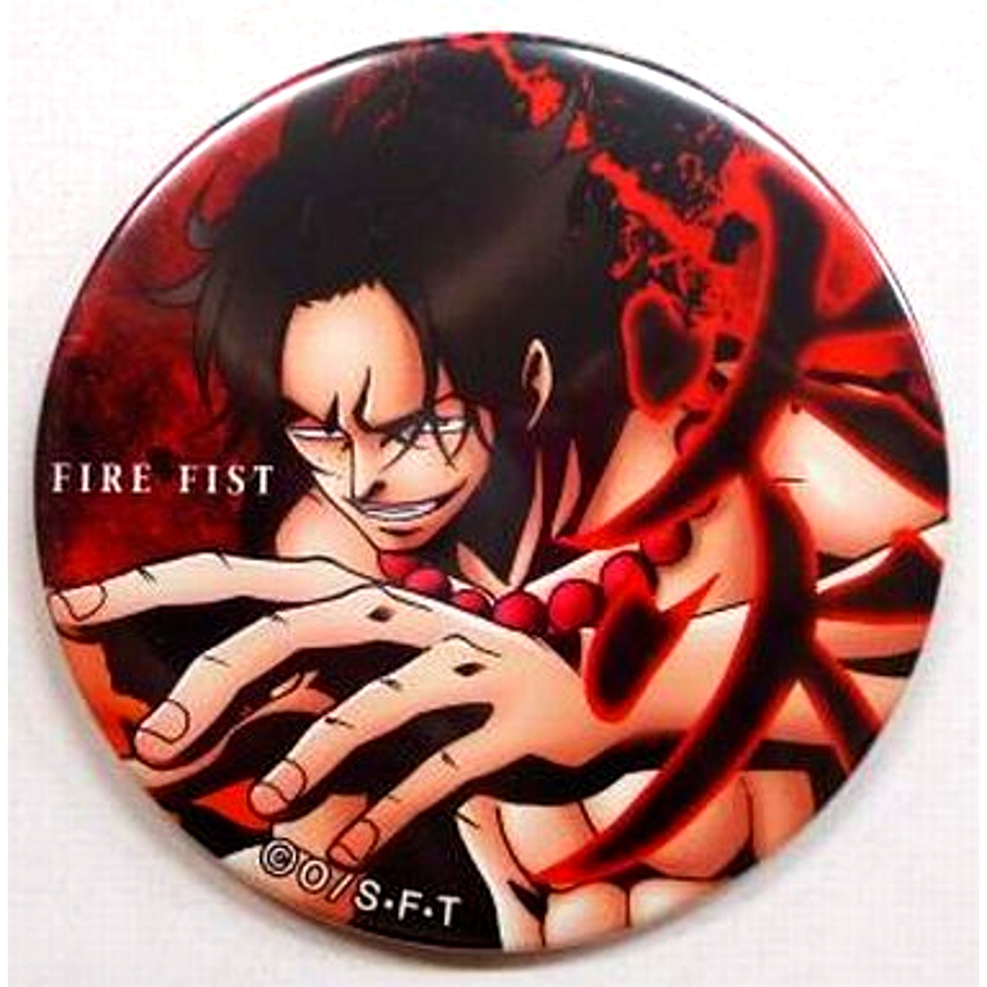Ace Flame One Piece Yakara Button RED [USED]
