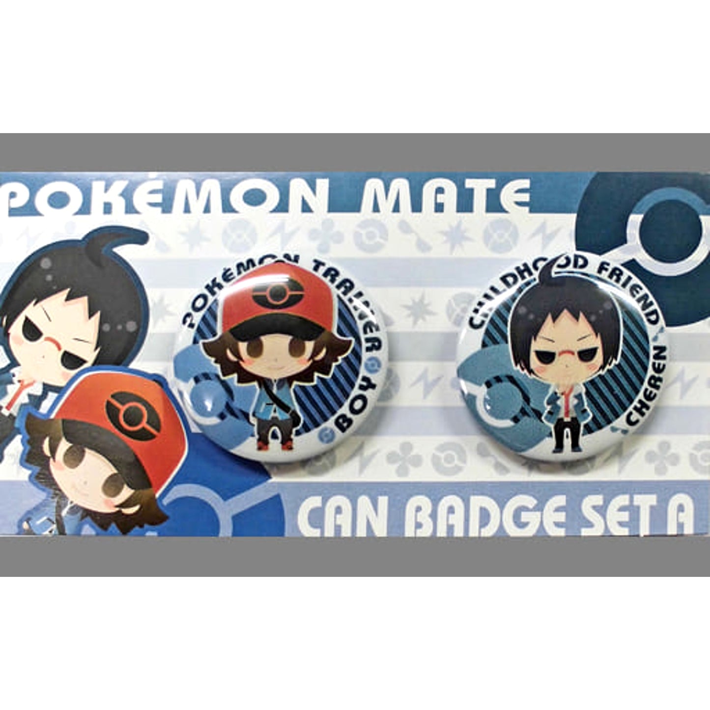 Pokemon Boy Cheren A Pokemon Mate Can Badge Set Buttons [USED]