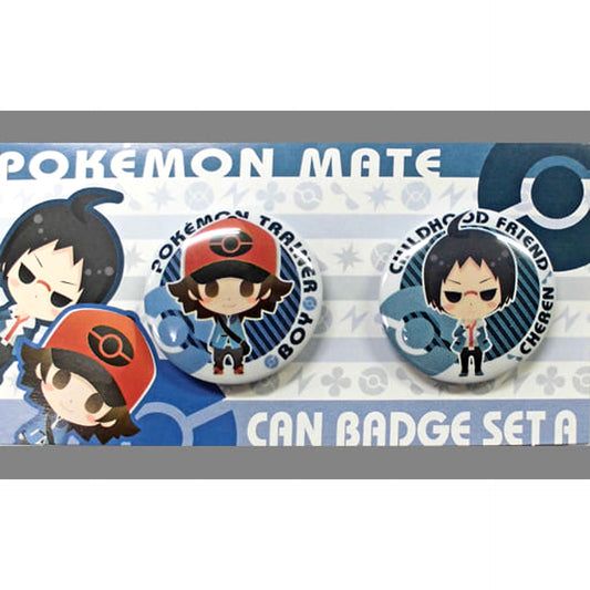 Pokemon Boy Cheren A Pokemon Mate Can Badge Set Buttons [USED]