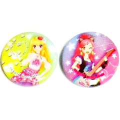 Aikatsu! Ichigo Hoshimiya Seira Otoshiro Set of 2 Ichiban Kuji Petit Button Prize D [USED]