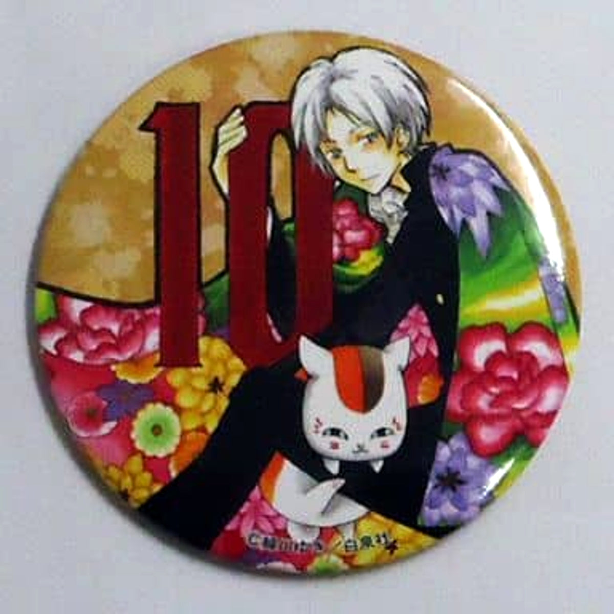 Natsume's Book of Friends Takashi Natsume Nyanko-sensei Can Badge 10th Anniversary of Serialization Natsume's Book of Friends Original Art Exhibition Yuki Midorikawa's World Advance Ticket Purchase Benefits Buttons [USED]