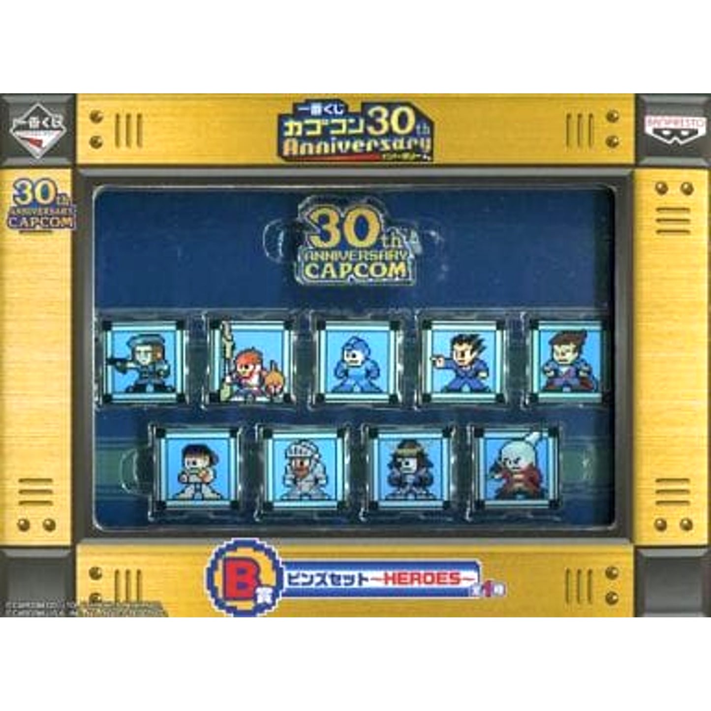 Set of 9 Heroes B Prize Capcom 30th Anniversary Ichiban Kuji Pins [USED]