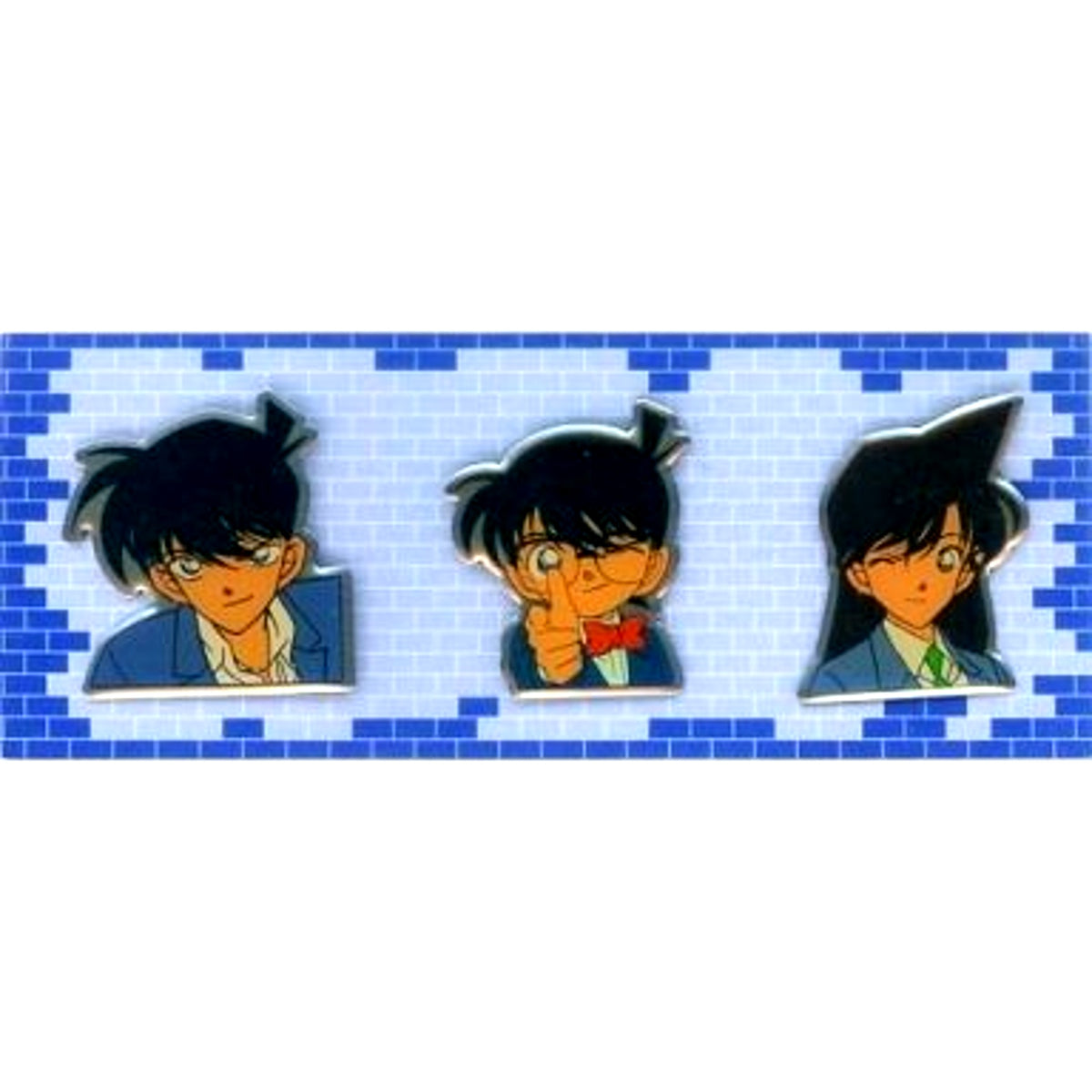 Shinichi Conan Ran Detective Conan Character Pins Set of 3 Shonen Sunday All Applicants Service [USED]