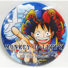 One Piece Luffy Wheat Yakara Can Badge blue Buttons [USED]